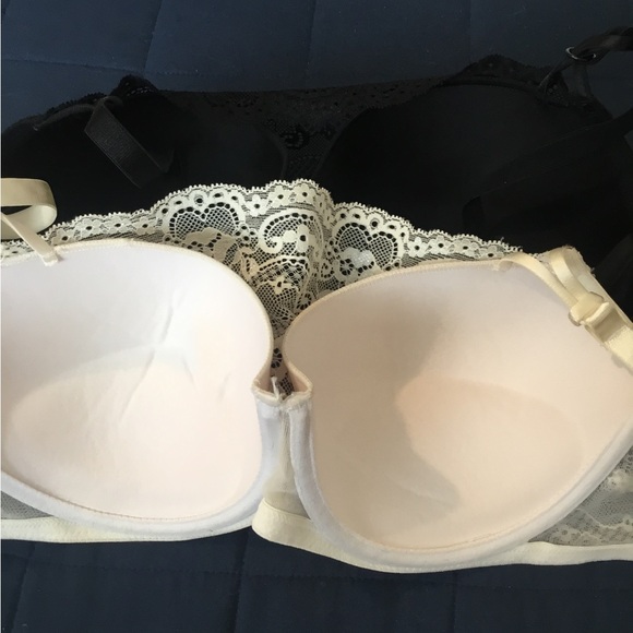 NWOT Vintage Smart & Sexy Lace Underwire Bra Set - Black and White - Picture 9 of 14